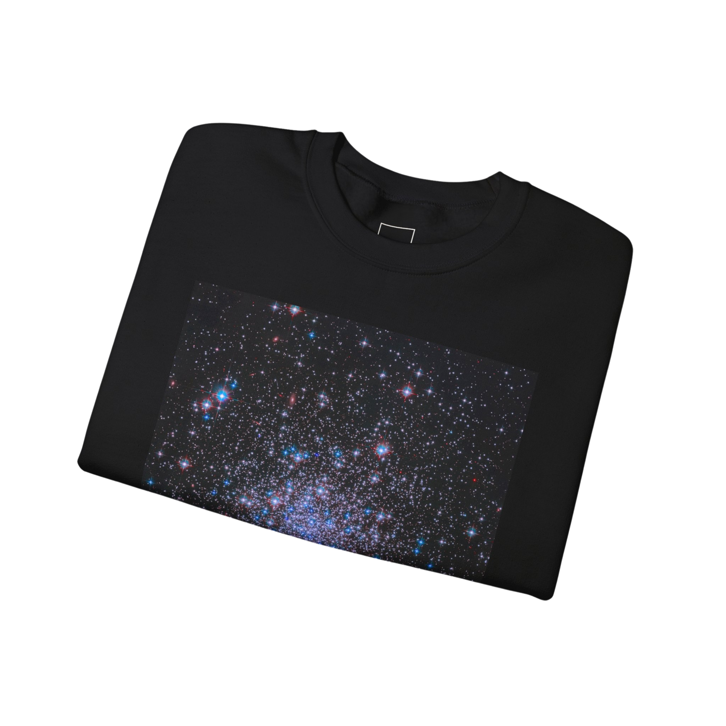 Folded galaxy-themed unisex sweatshirt