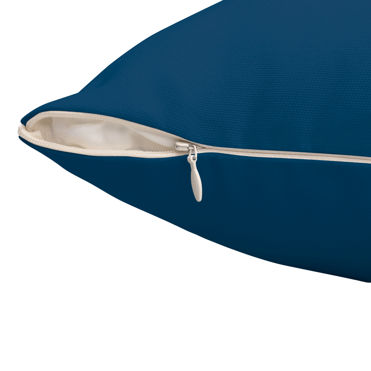 Navy pillow with a zipper