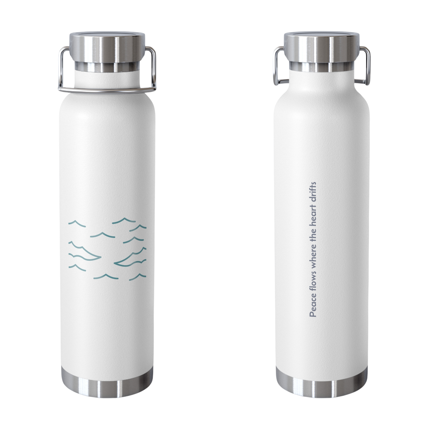 Wave line design on scratch-resistant stainless steel bottle