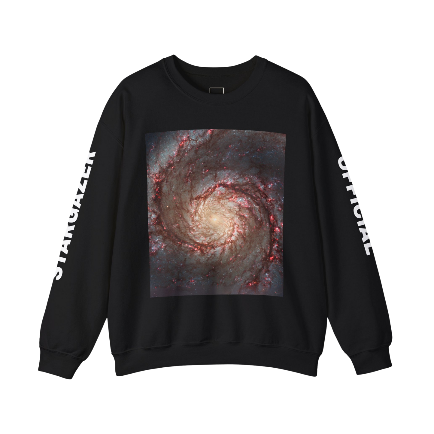 Whirlpool Galaxy design crewneck sweatshirt inspired by Hubble imagery