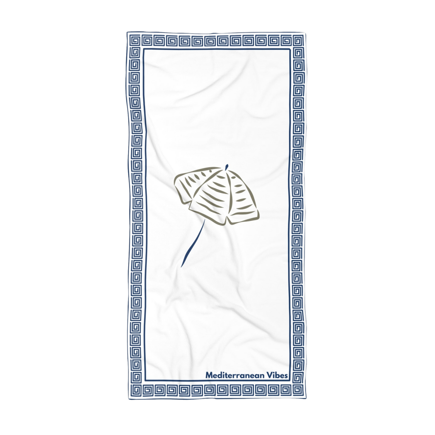 Mediterranean beach towel with “Cast Away” print – perfect travel companion with quick-dry finish