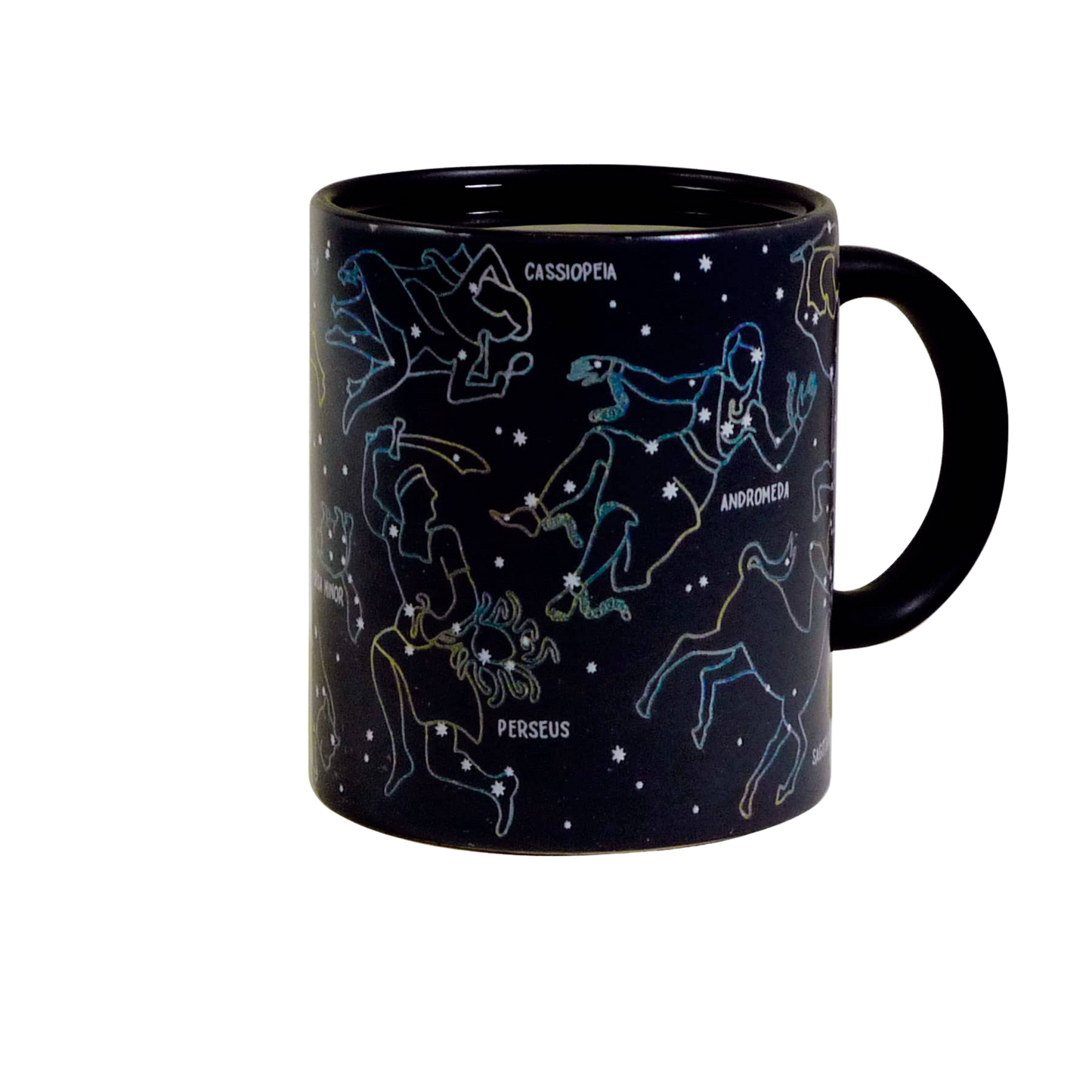 Constellation heat changing coffee mug in hot state with constellations revealed