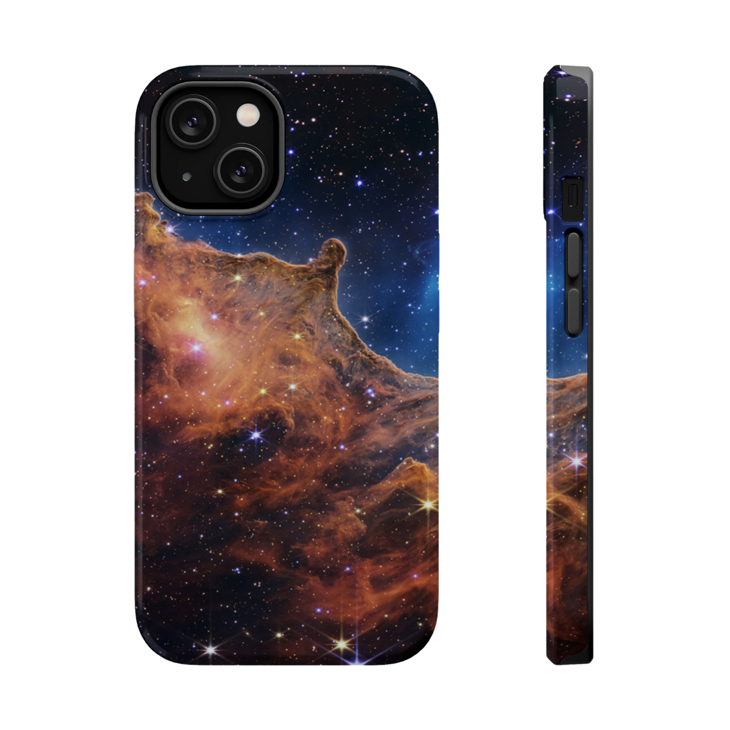 Glossy phone case featuring Cosmic Cliffs nebula edge