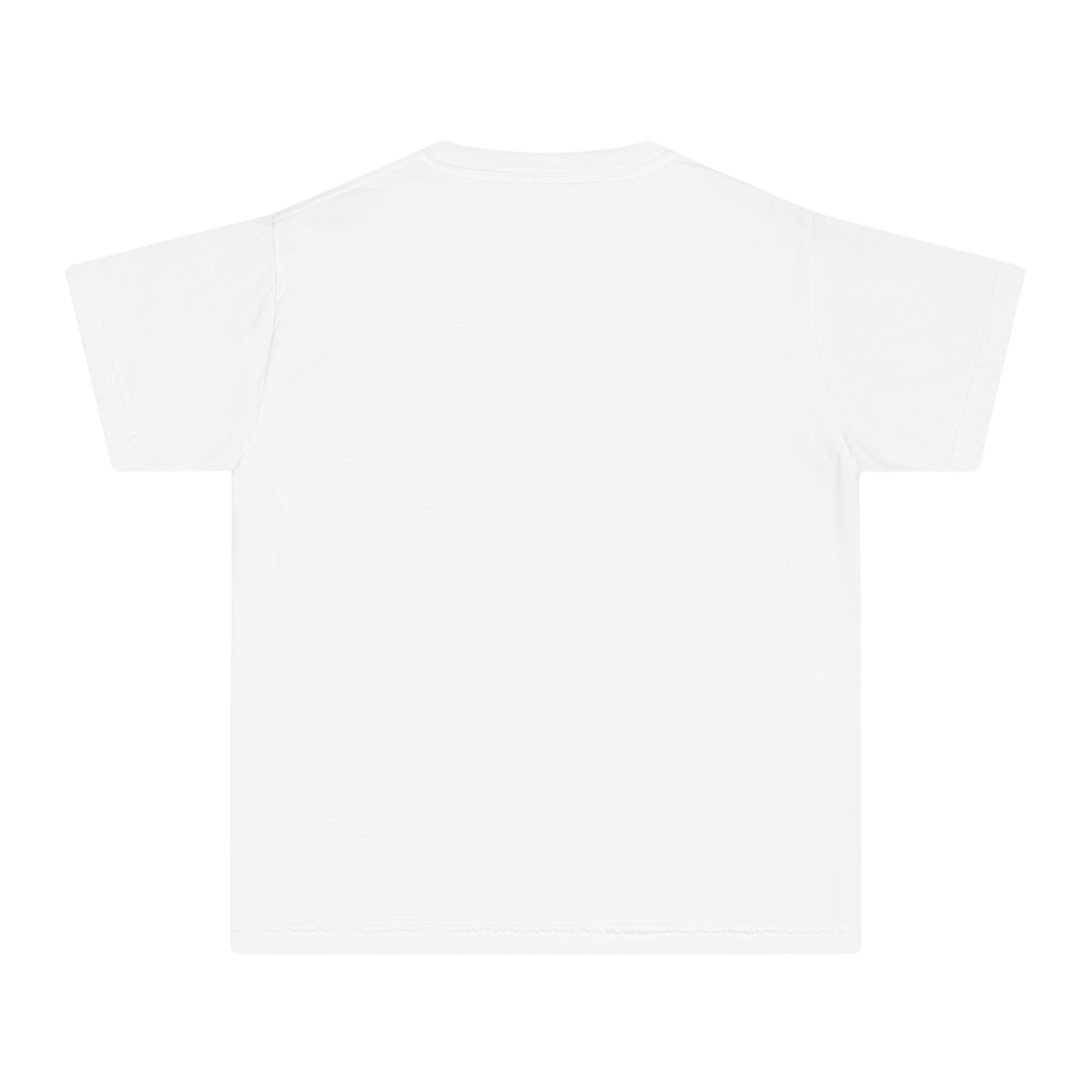 White youth tee – blank back view