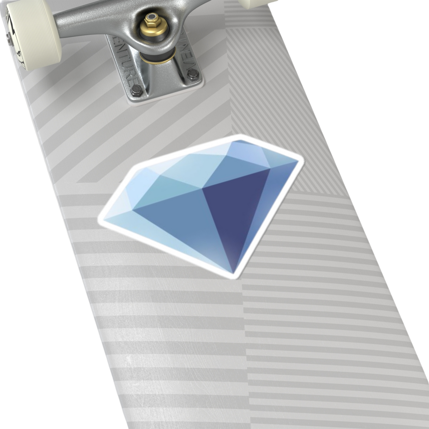 6x6 inch Diamond sticker on a skateboard – bold resilience in motion