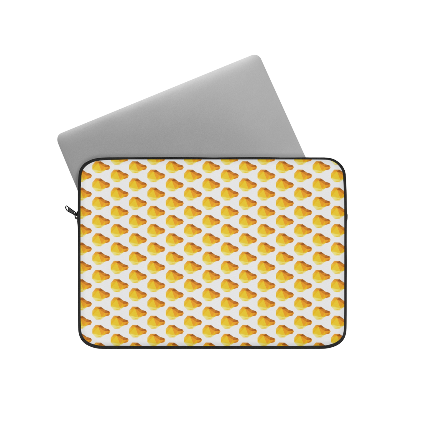 Lightbulb gem 13" laptop sleeve with laptop partially inserted