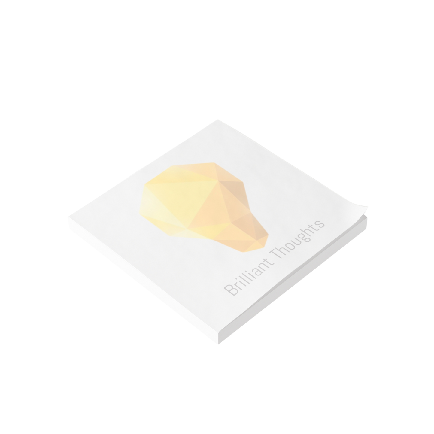 Lightbulb gem Post-it pad stack, “Brilliant Thoughts” design
