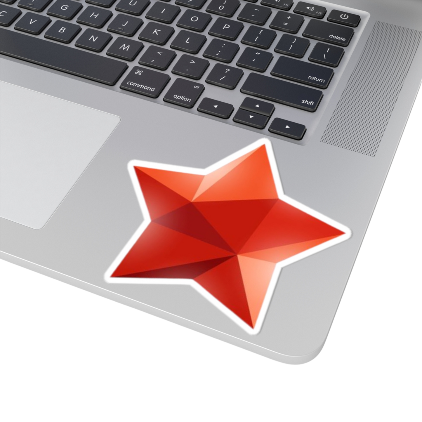 4x4 inch Star sticker on a laptop – bold symbol of success and direction