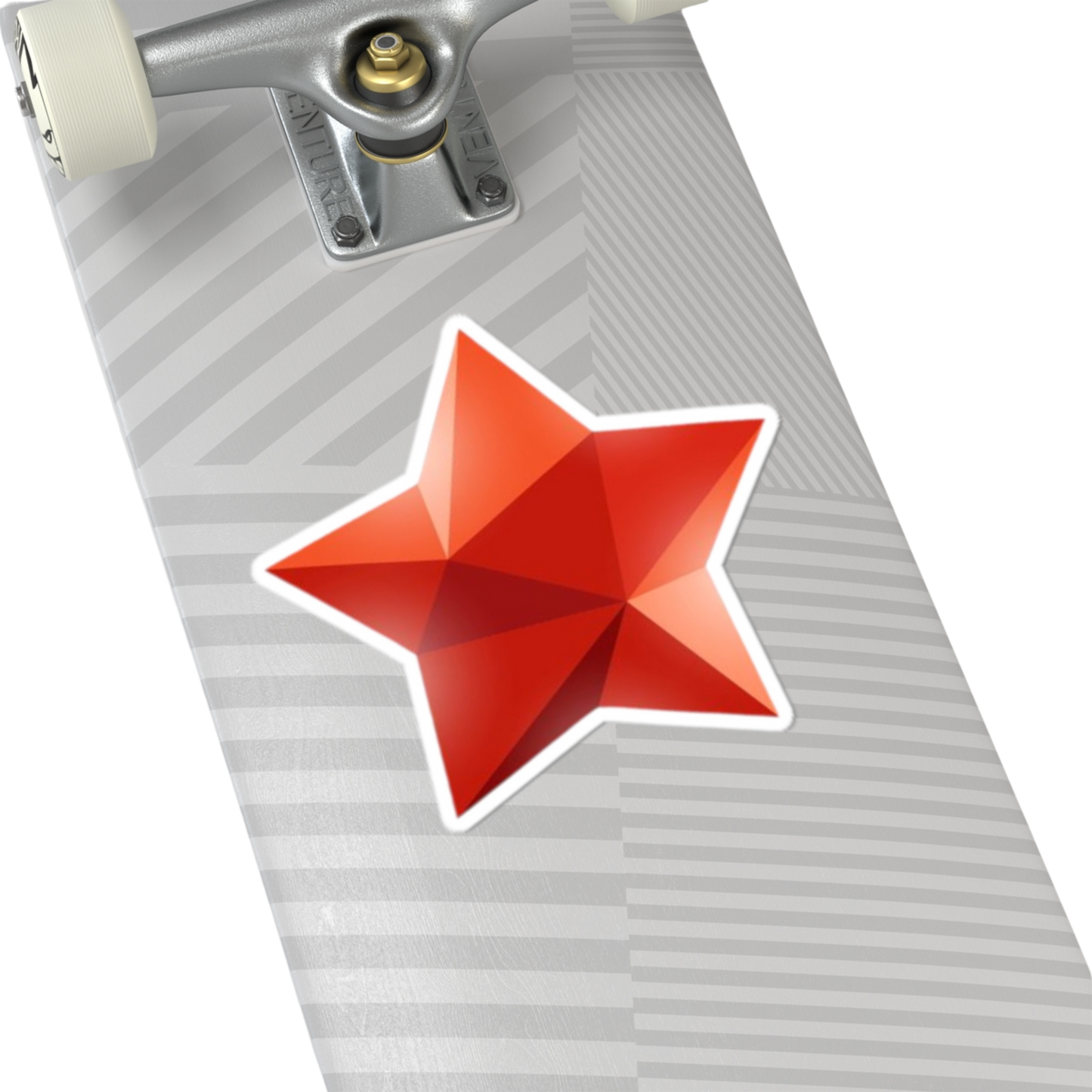 6x6 inch Star sticker on a skateboard – ride with recognition and guidance