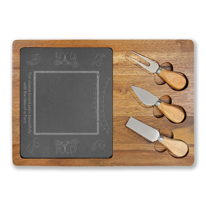 Paris-Inspired Engraved Charcuterie Board | Perfect Paris Square Collection