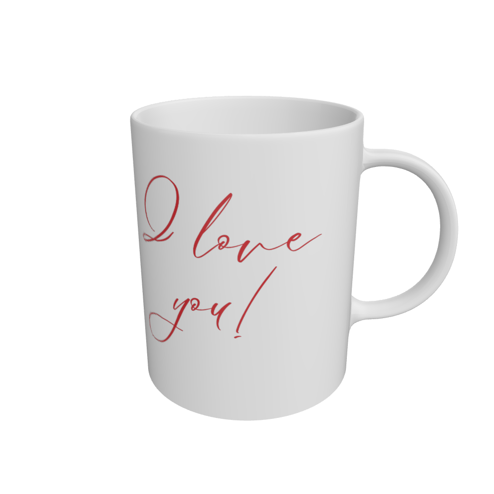 White \"I Love You\" Ceramic Mug