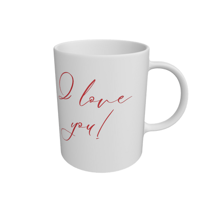 White \"I Love You\" Ceramic Mug