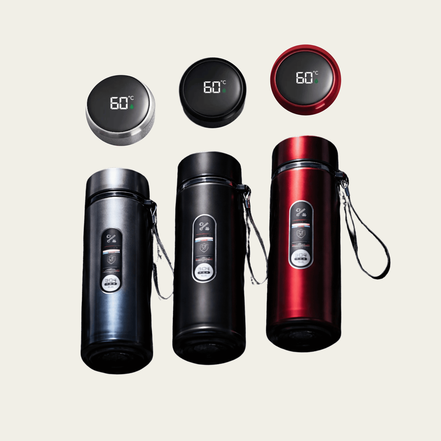 Smart LED 500mL and 1L Thermos Bottle