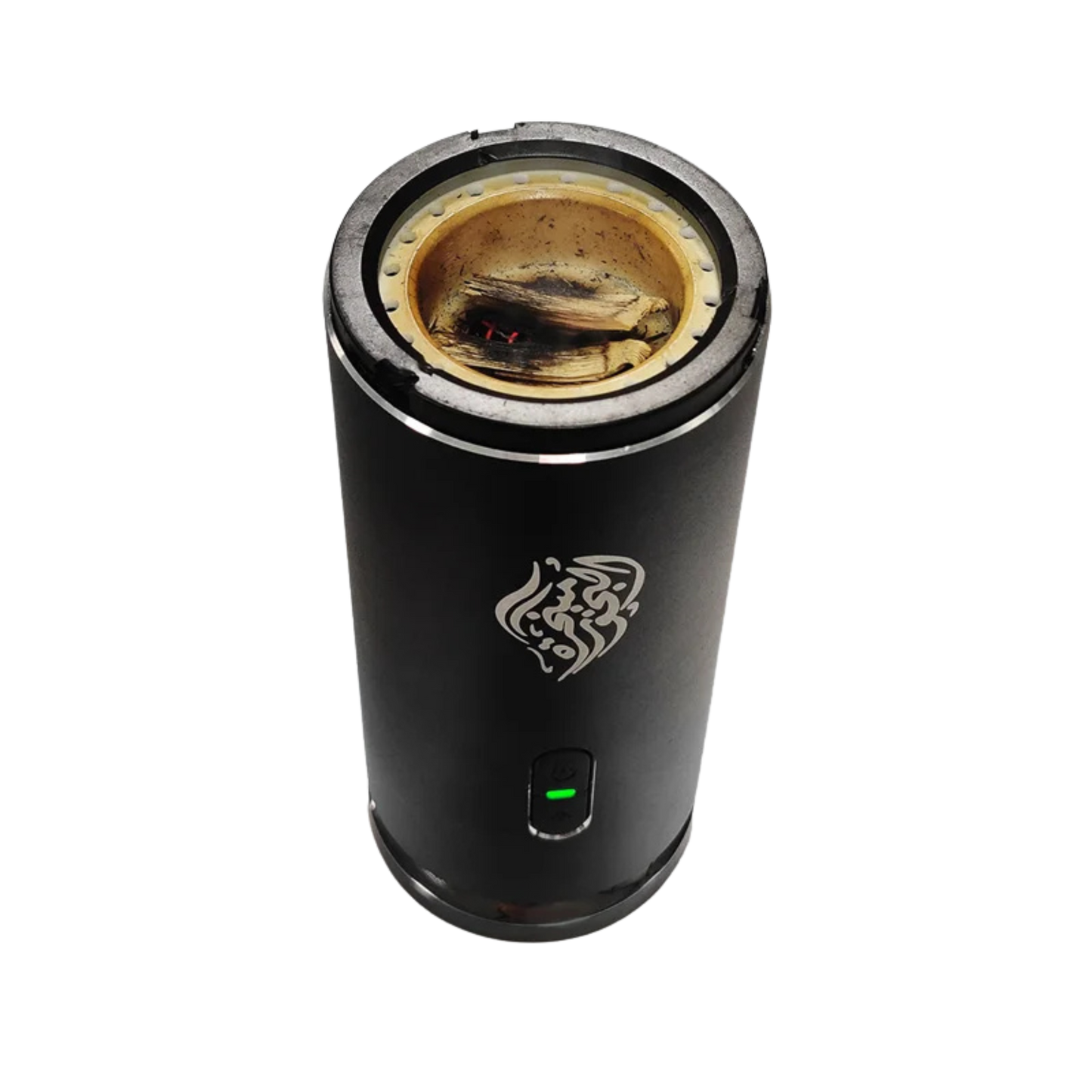 Black Equantu SQ803 burner in use with smoking bakhoor inside chamber