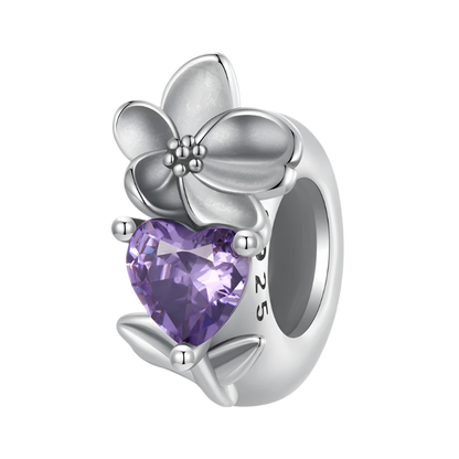 Sterling Silver Flower Birthstone Charm
