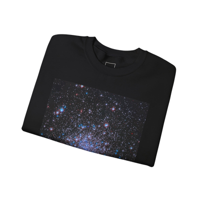 Folded galaxy-themed unisex sweatshirt