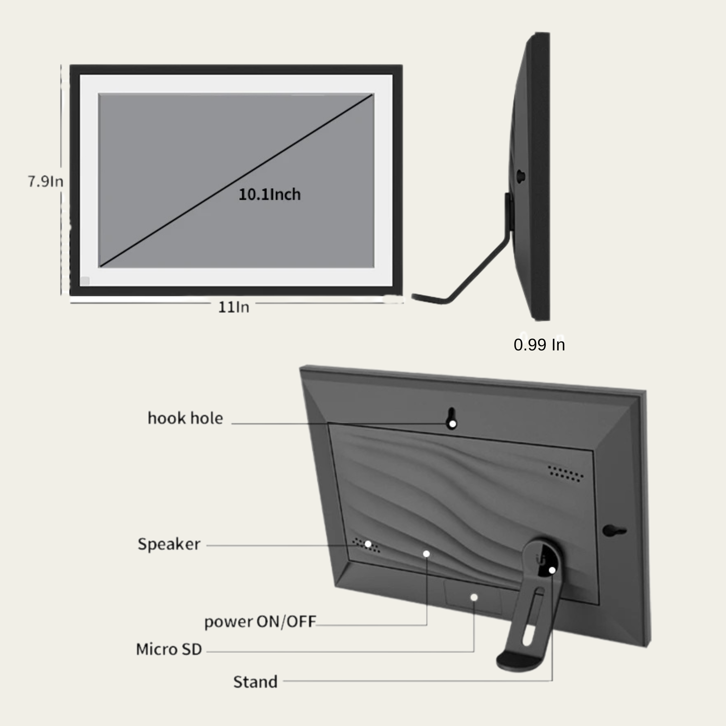 10.1" Wi-Fi Digital Photo Frame