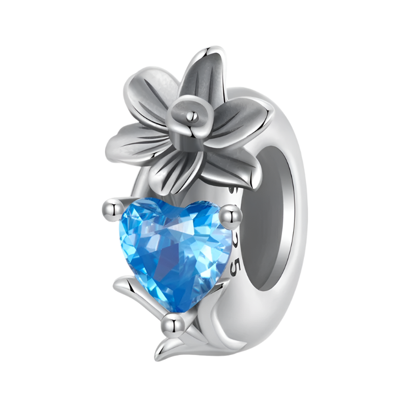 Sterling Silver Flower Birthstone Charm