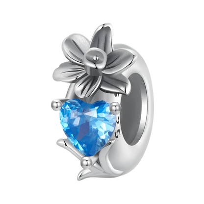 Sterling Silver Flower Birthstone Charm