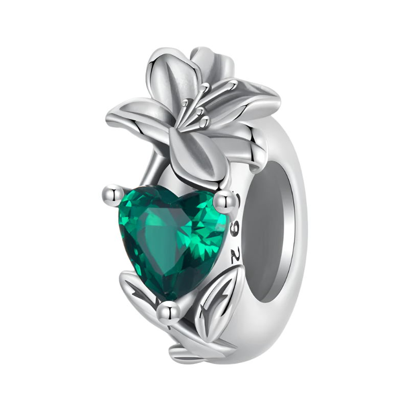 Sterling Silver Flower Birthstone Charm