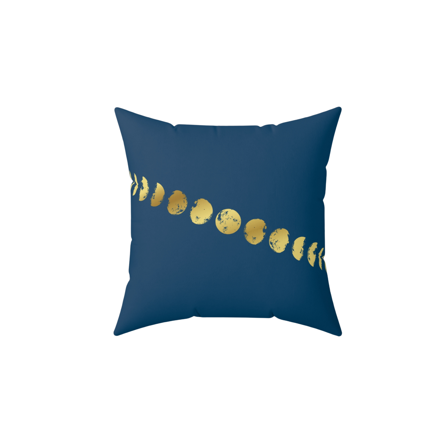 Navy pillow with moon phases patterns 