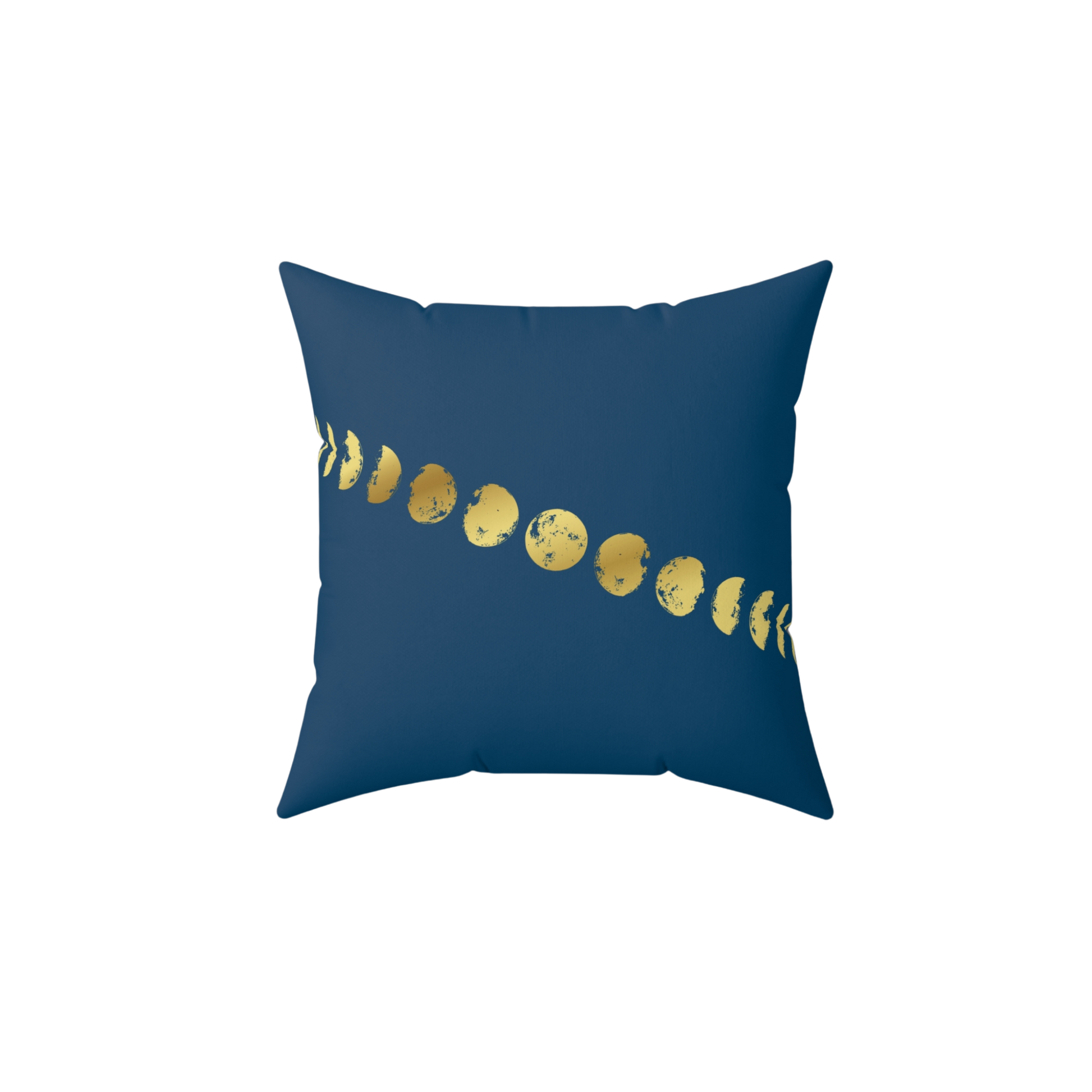 Navy pillow with moon phases patterns 
