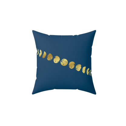 Navy pillow with moon phases patterns 
