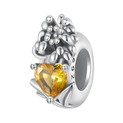 Sterling Silver Flower Birthstone Charm