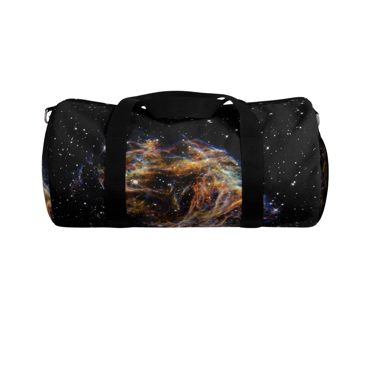 Cosmic-print duffel bag for stargazing and travel