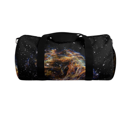 Cosmic-print duffel bag for stargazing and travel