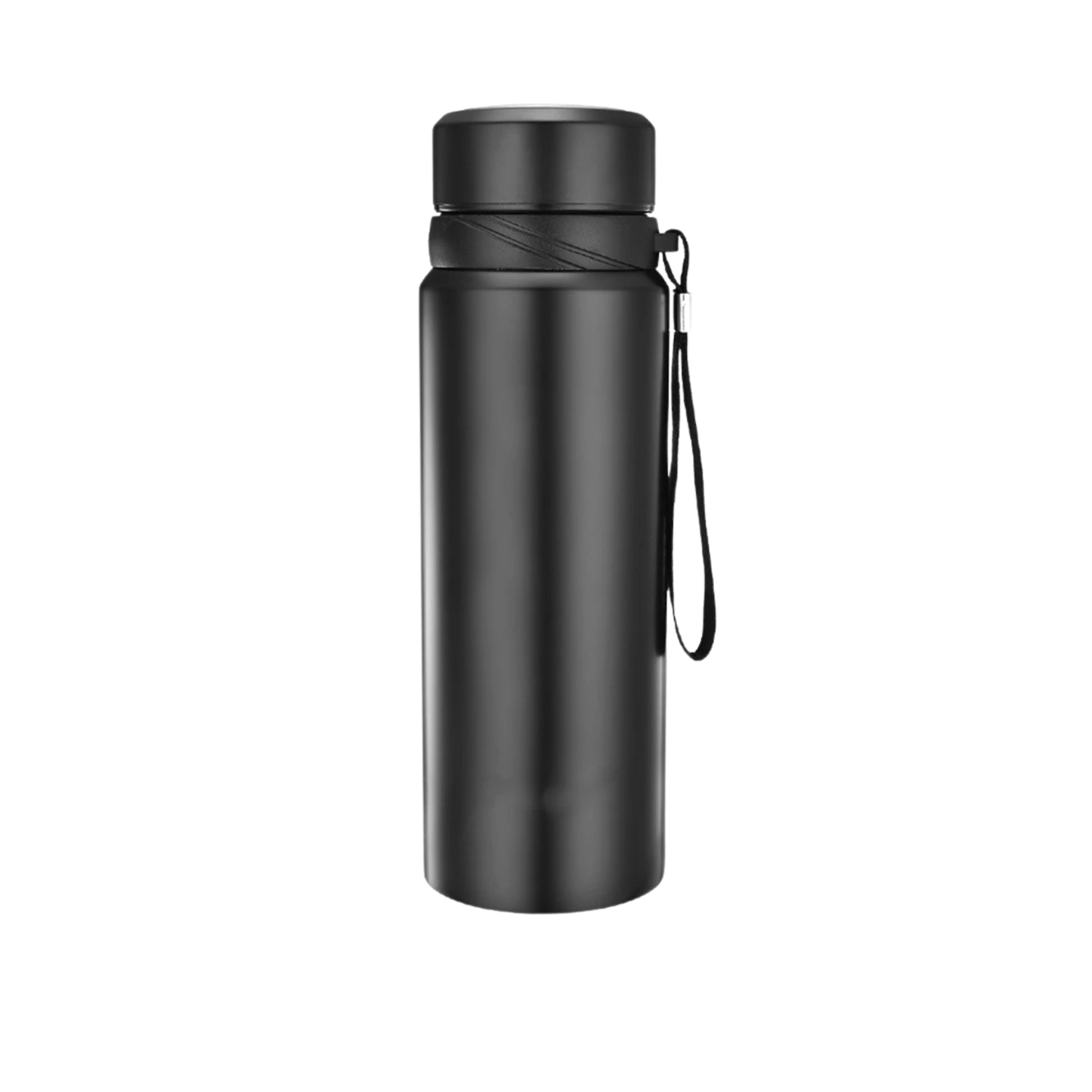 1L black thermal water bottle with double-wall insulation for stargazing