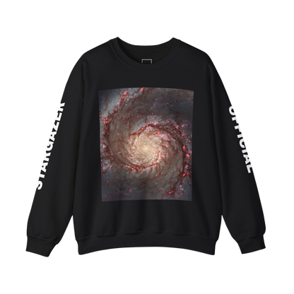 Whirlpool Galaxy design crewneck sweatshirt inspired by Hubble imagery