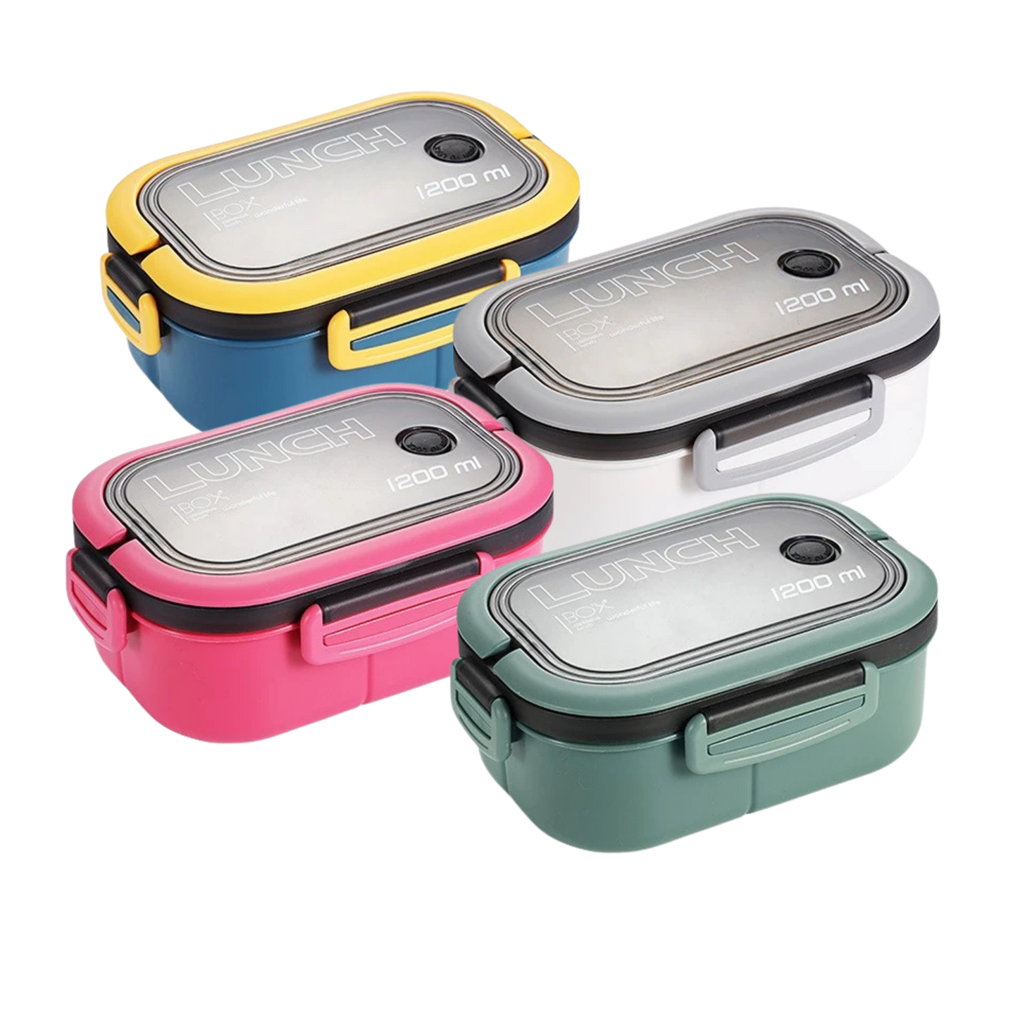 All four Back-to-School lunch boxes in different colors together