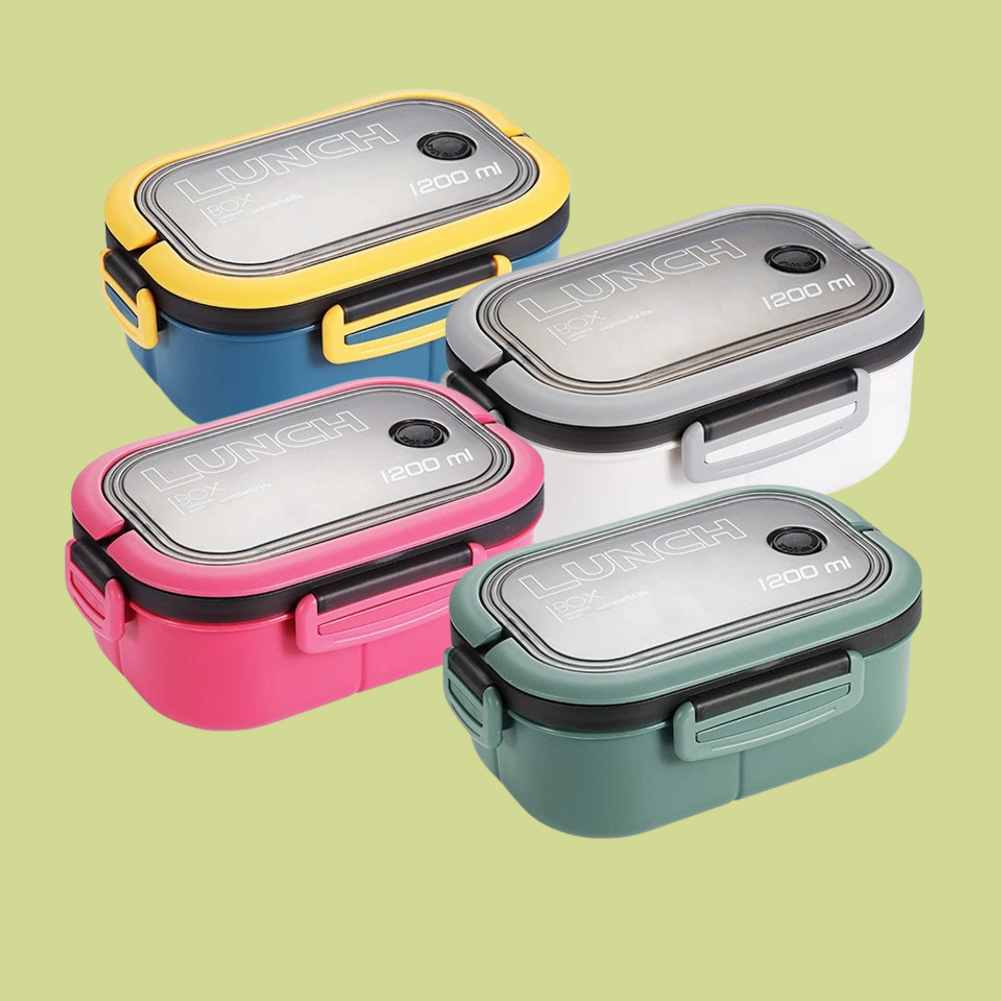 All four Back-to-School lunch boxes in different colors together