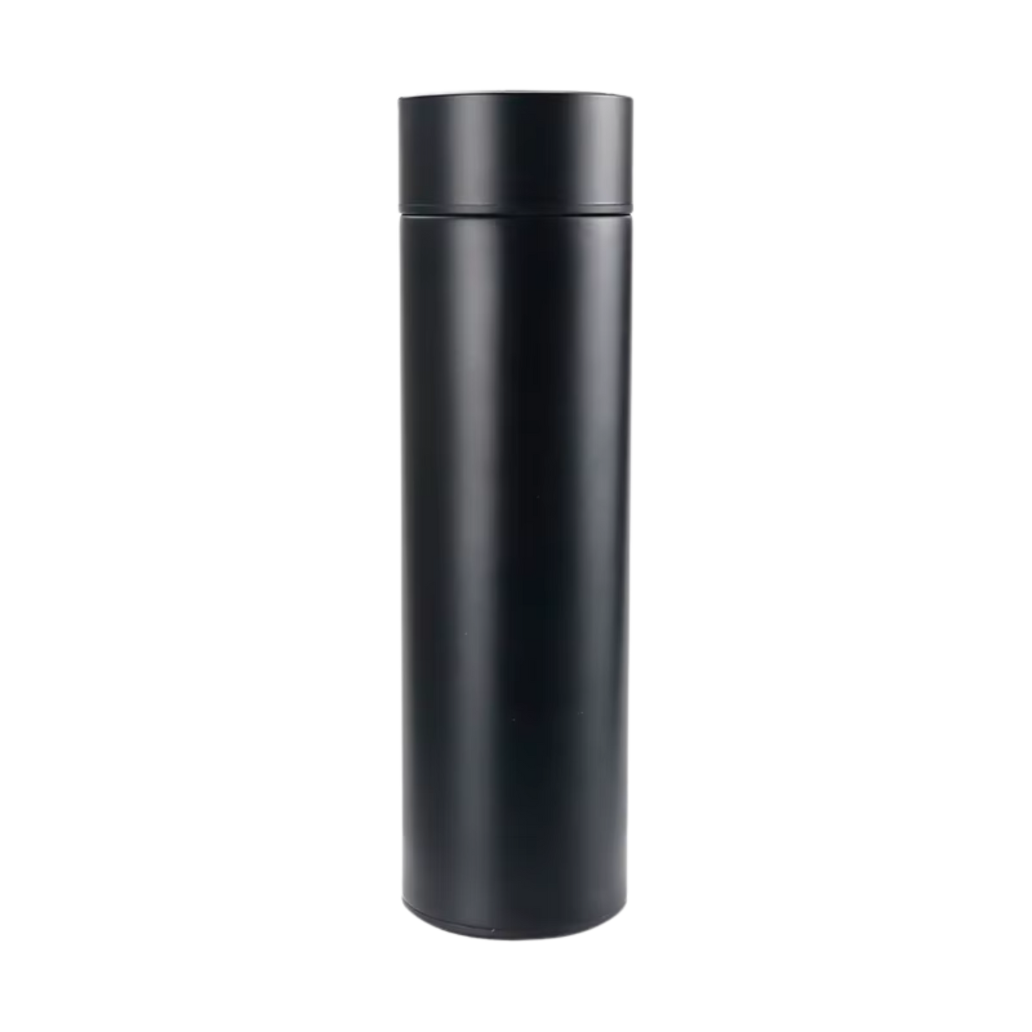 Black digital LED thermos bottle showing sleek finish