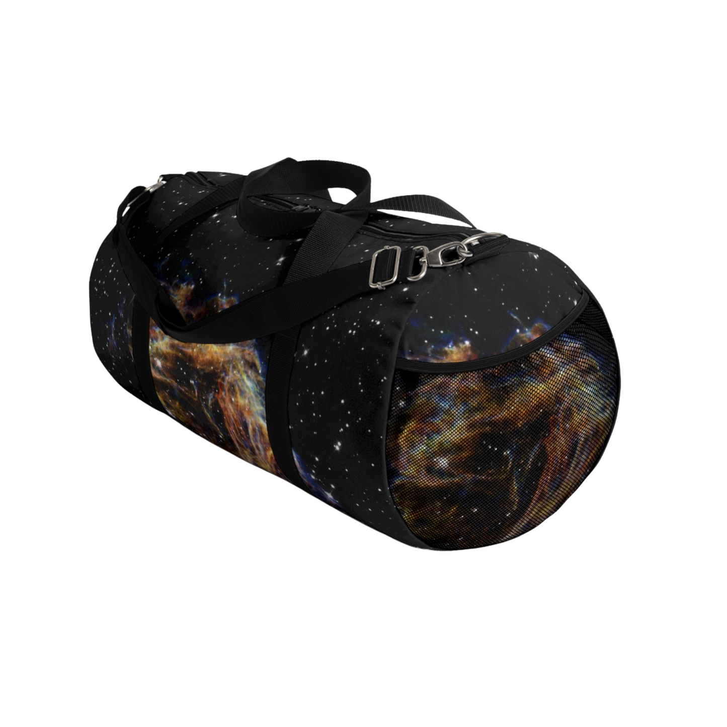 Celestial Fireworks duffel with mesh pocket