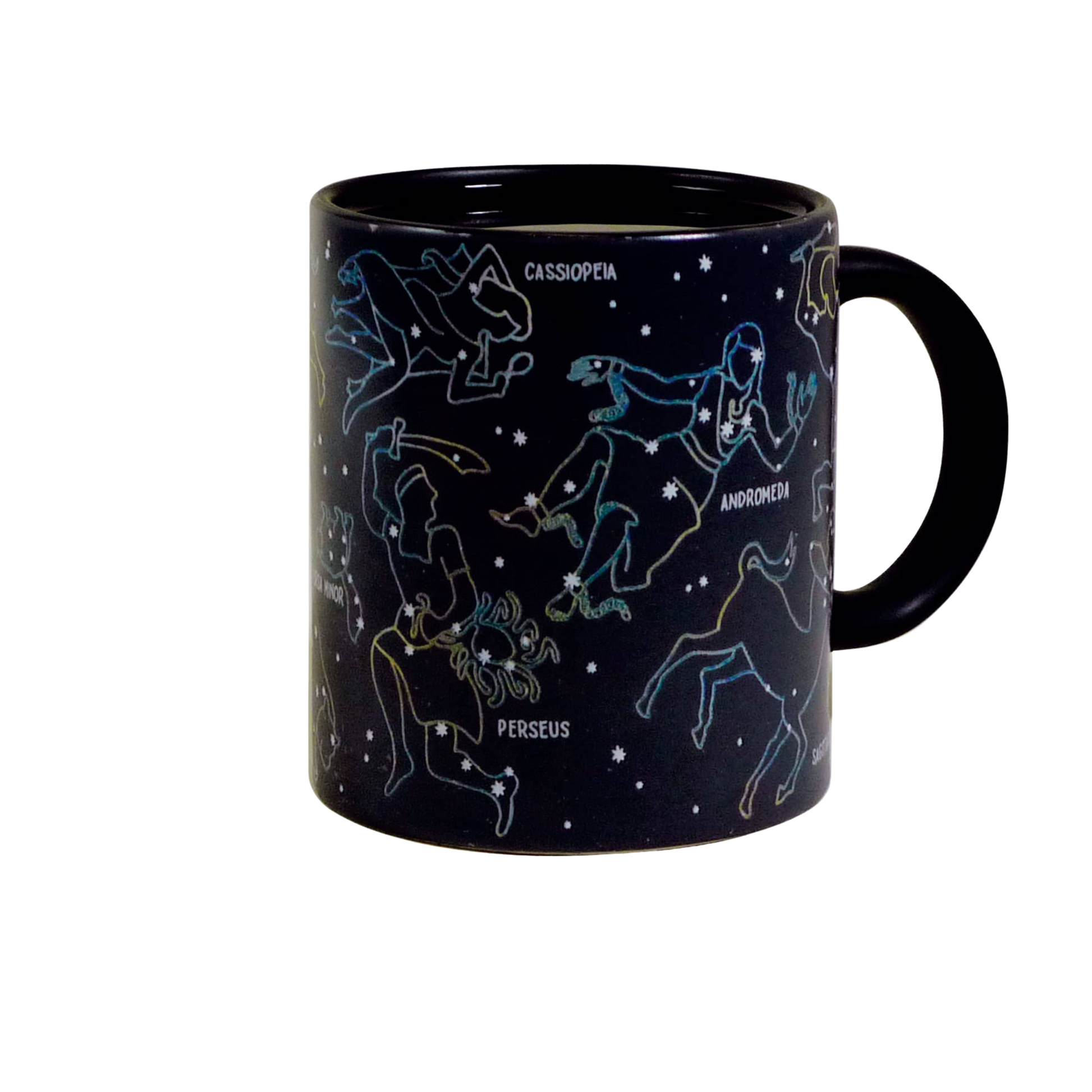 Constellation heat changing coffee mug in hot state with constellations revealed