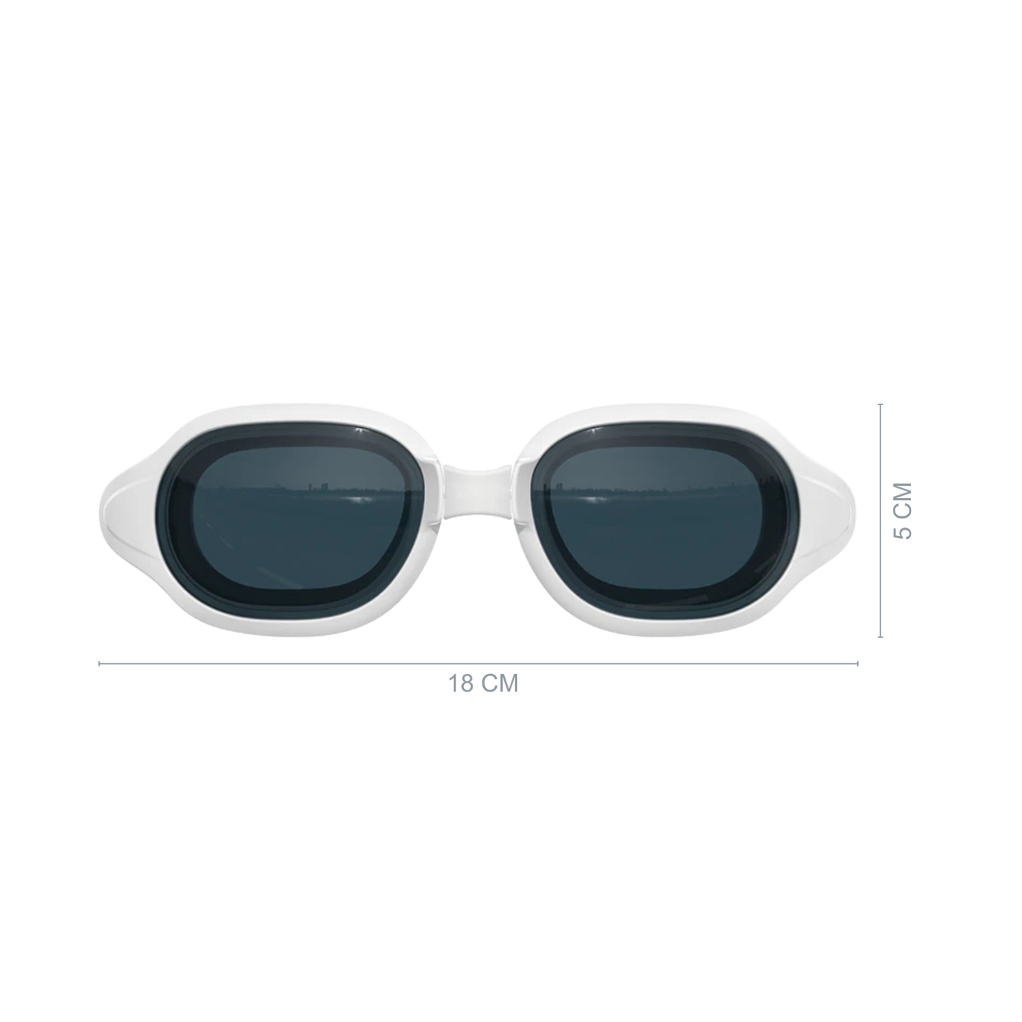 COPOZZ swimming goggles with detailed dimensions
