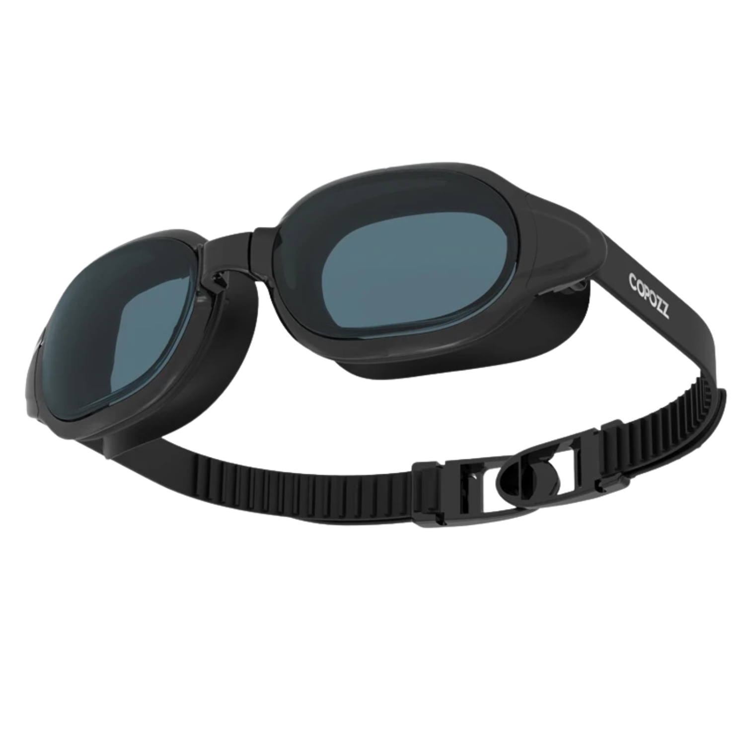 COPOZZ waterproof swimming goggles in transparent black – wide-view lens and sport-ready fit
