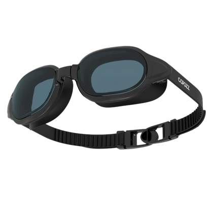 COPOZZ waterproof swimming goggles in transparent black – wide-view lens and sport-ready fit