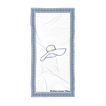 “Dappled Sun” towel with soft cotton loop back – stylish and functional for beach lounging