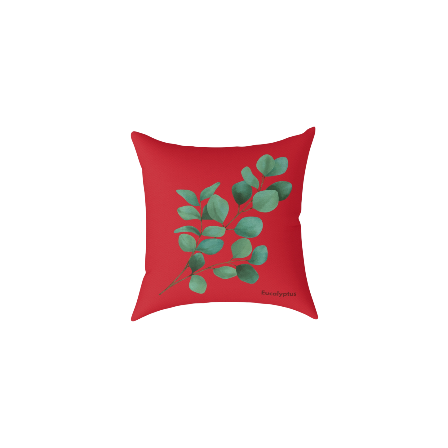 Eucalyptus Poly Canvas Square Pillow in 16x16 inch size, front view