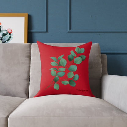 18x18 inch Eucalyptus Poly Canvas Square Pillow styled on a couch