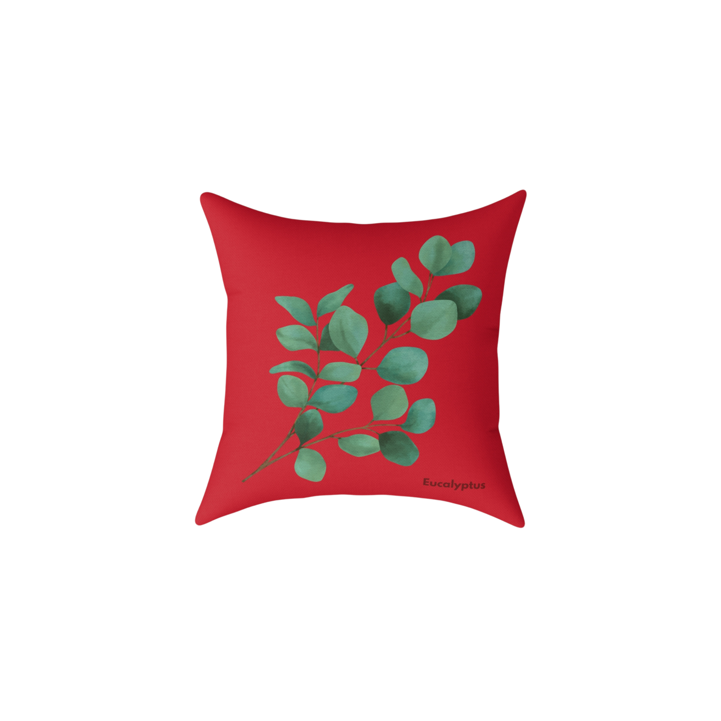 Eucalyptus Poly Canvas Square Pillow in 18x18 inch size, front view