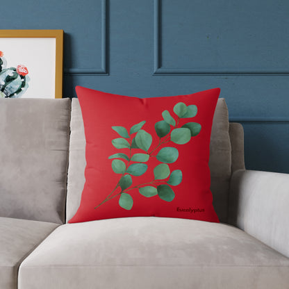 20x20 inch Eucalyptus Poly Canvas Square Pillow styled on a couch