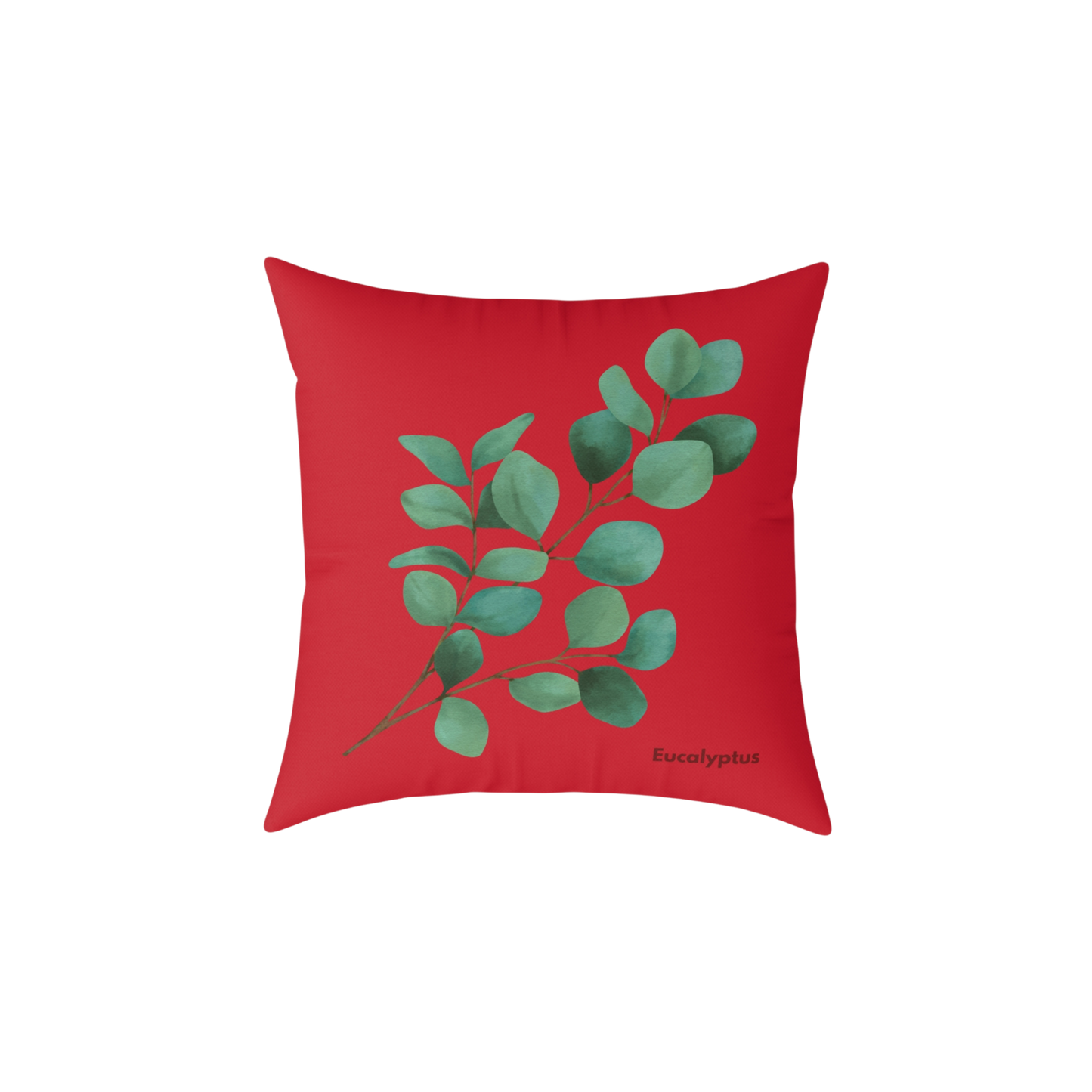 Eucalyptus Poly Canvas Square Pillow in 20x20 inch size, front view