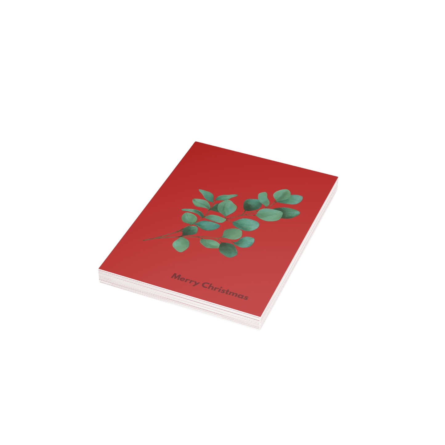 Stack of eucalyptus postcards bundled together