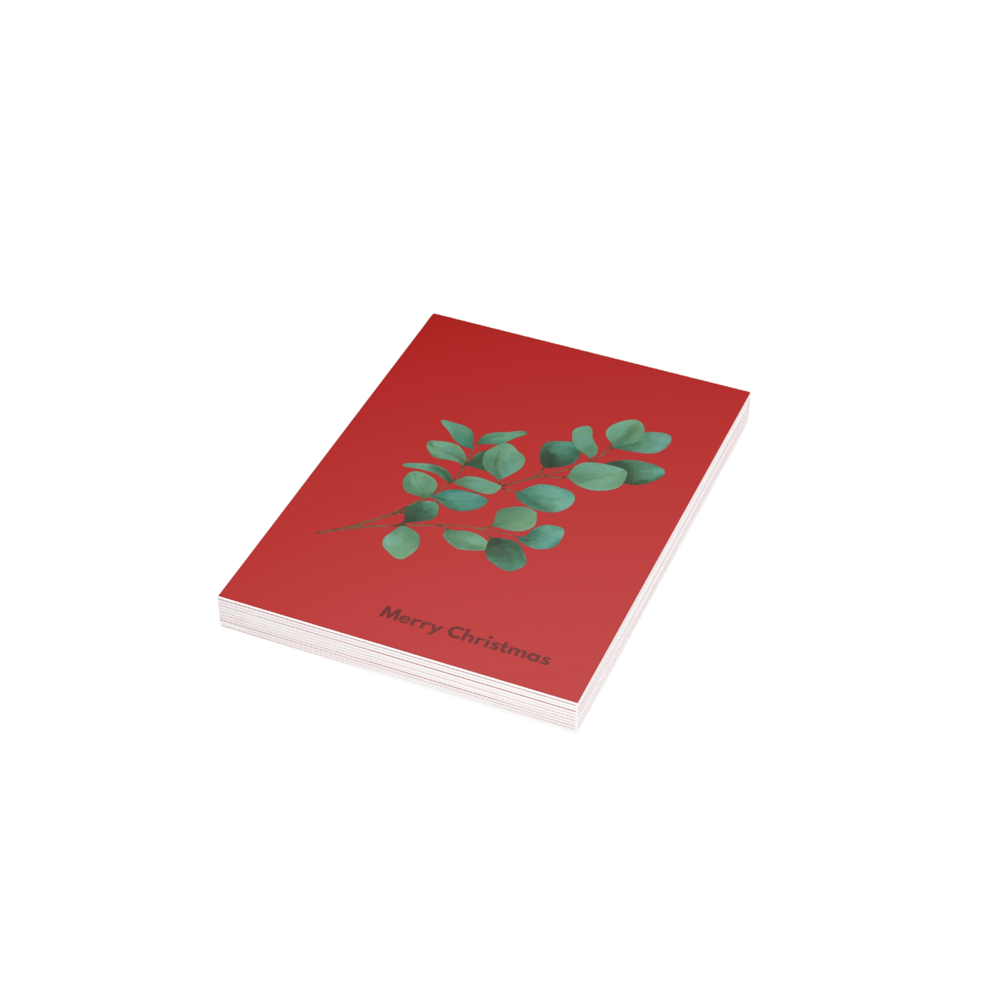 Stack of eucalyptus postcards bundled together