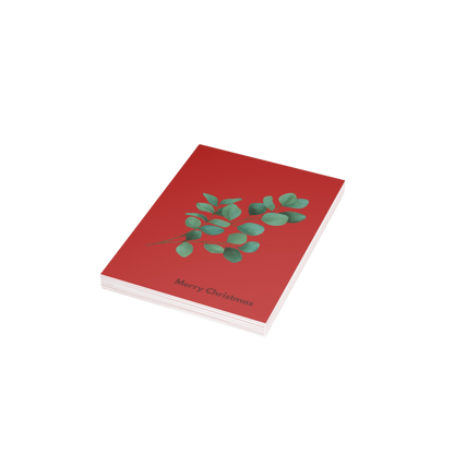 Stack of eucalyptus postcards bundled together