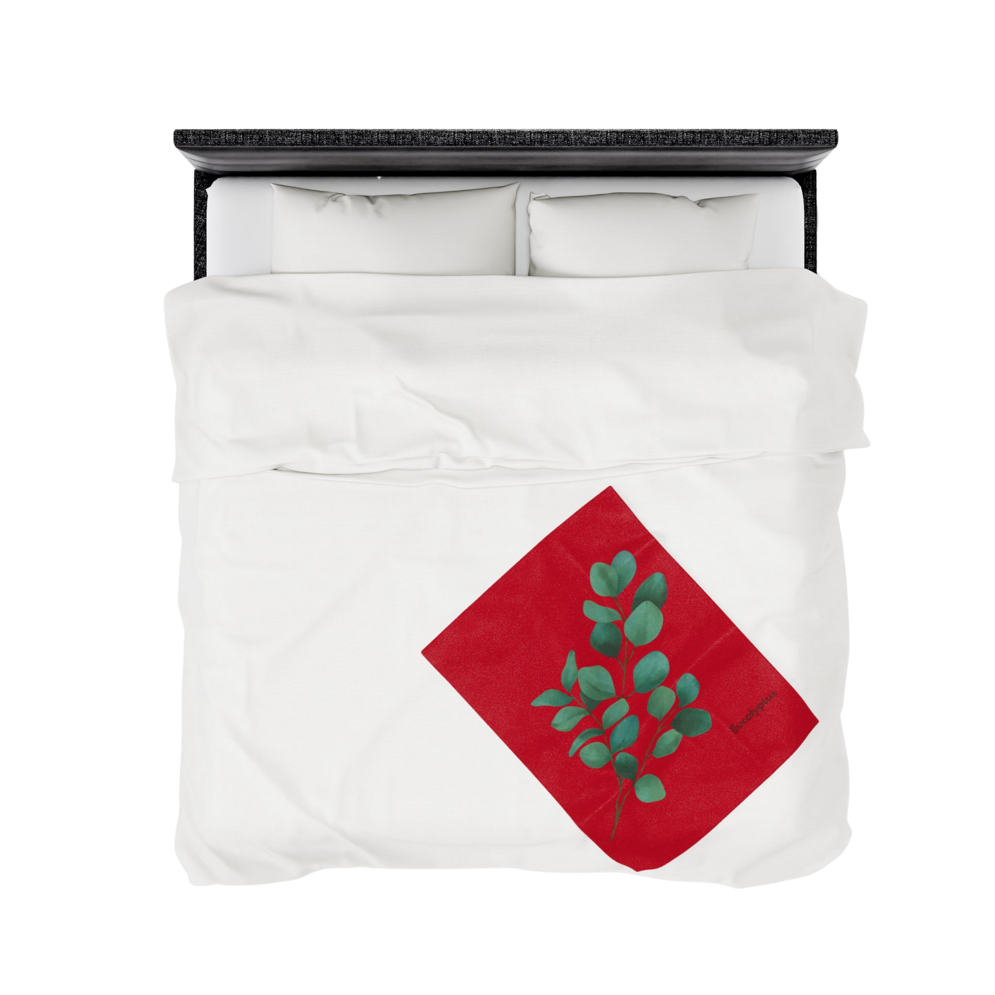 30x40 inch Eucalyptus Velveteen Plush Blanket styled on a double bed